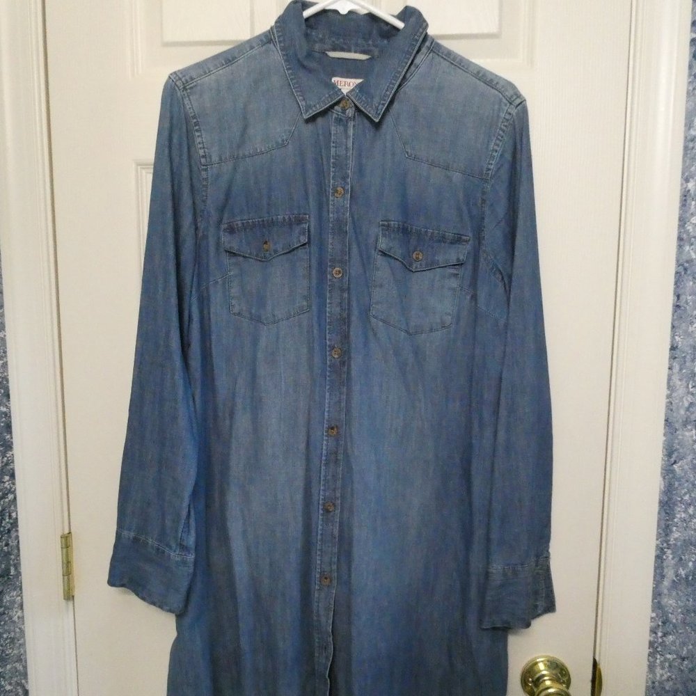MERONA Denim Shirt Dress - HAS POCKETS!